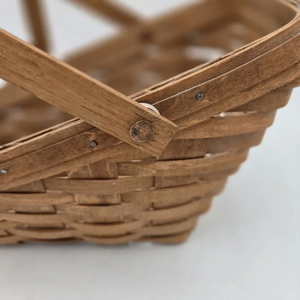 Longaberger Medium Vegetable Basket 1988 Signed SMC USA 12 X 11 Double Handles U